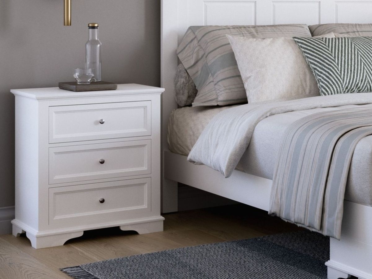 Plimmerton bedside table in white.