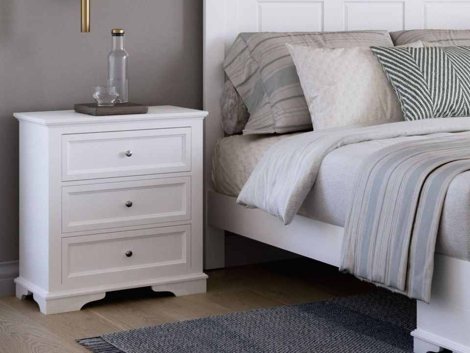 Plimmerton bedside table in white.
