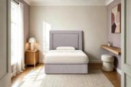 Herne Bay headboard in Double Tea, king single, styled bedroom.