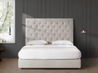 Epsom headboard in Beige, styled bedroom.