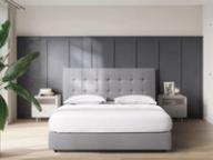 Fendalton headboard in Steel, styled bedroom.