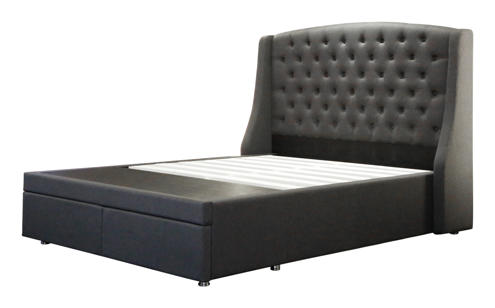 Miramar 2 drawer bed base, front cutout view.