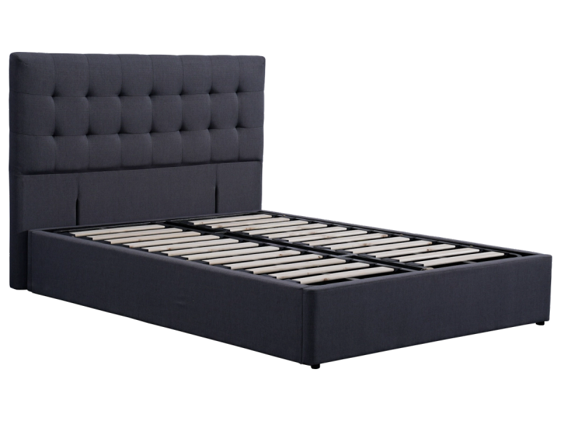 Newtown storage bed frame with Fendalton headboard in a styled bedroom.