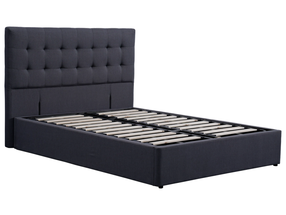 Newtown storage bed frame with Fendalton headboard in a styled bedroom.