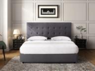 Fendalton headboard in Graphite Grey, styled bedroom.
