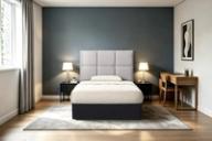 St Clair headboard in Alabaster, king single, styled bedroom.