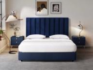 Ponsonby headboard in Navy Blue, styled bedroom.