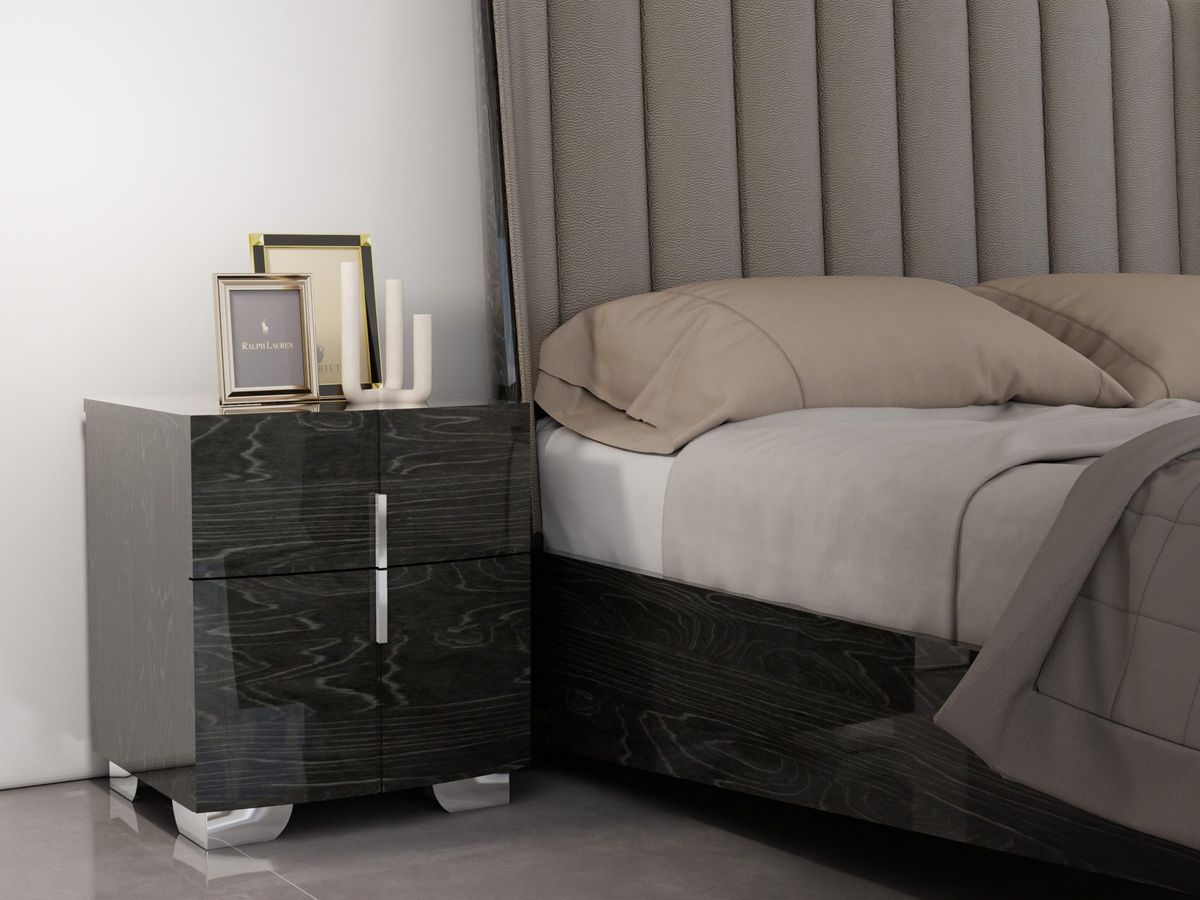Westhaven bedside table in dark gloss.