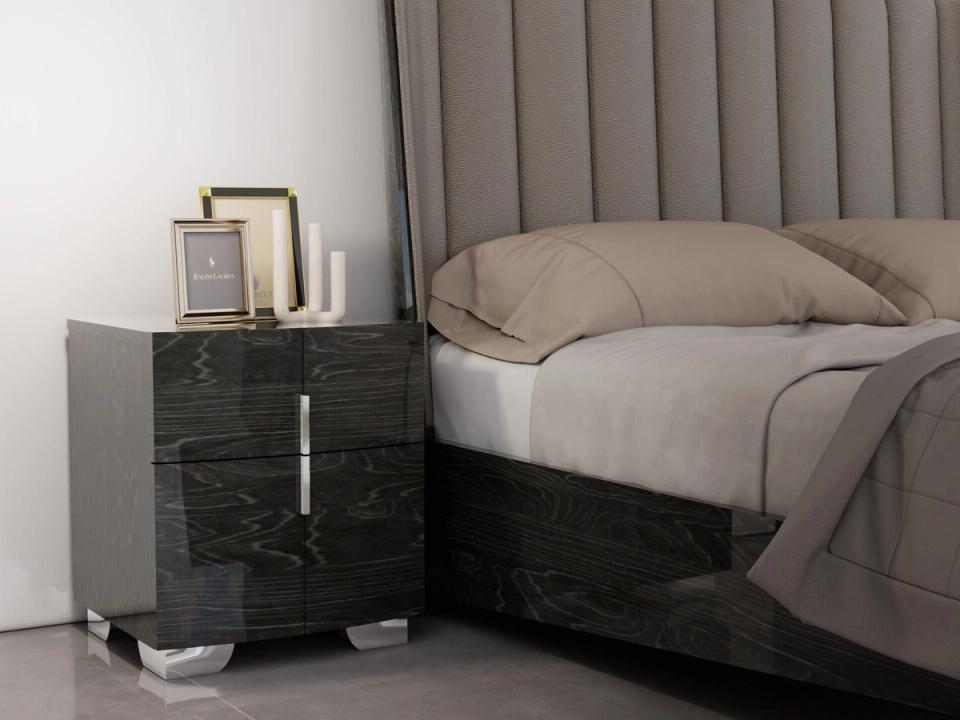 Westhaven bedside table in dark gloss.