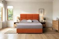 St Clair headboard in Burnt Copper, queen, styled bedroom.