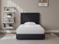 Herne Bay headboard in Grey, king single, styled bedroom.