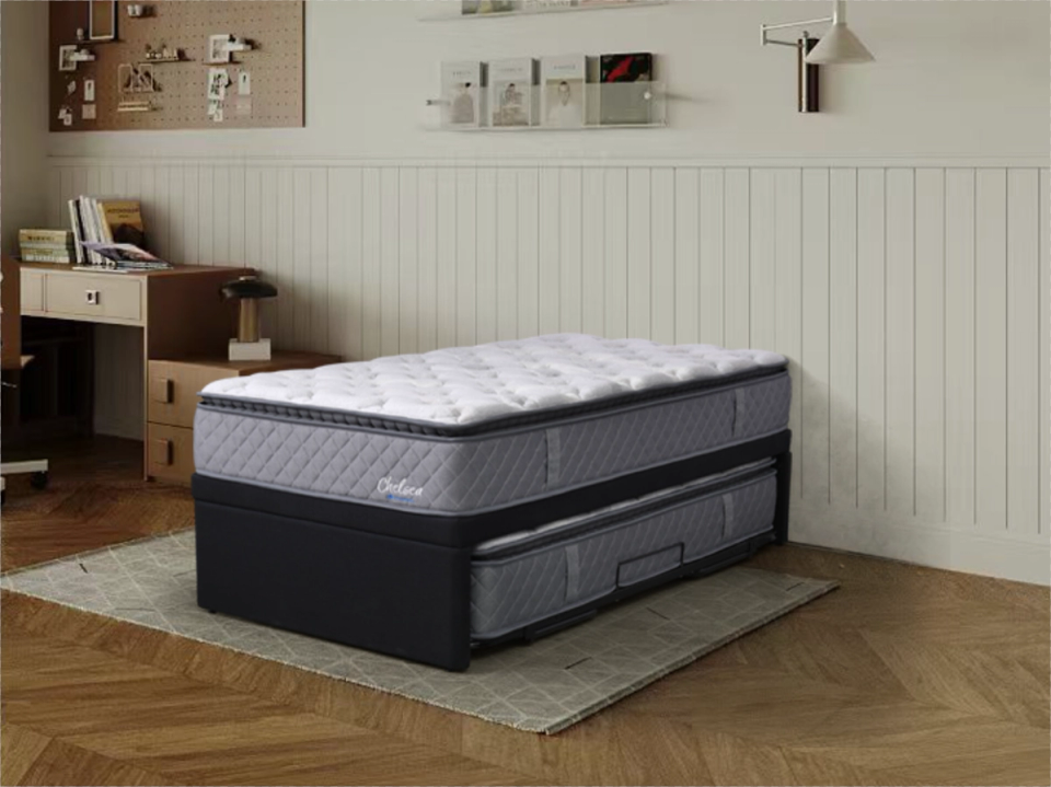 Chelsea trundler bed, king single with single trundler extended.