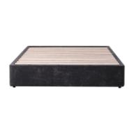 Devonport kitset bed base in Dune Carbon Black, queen size.