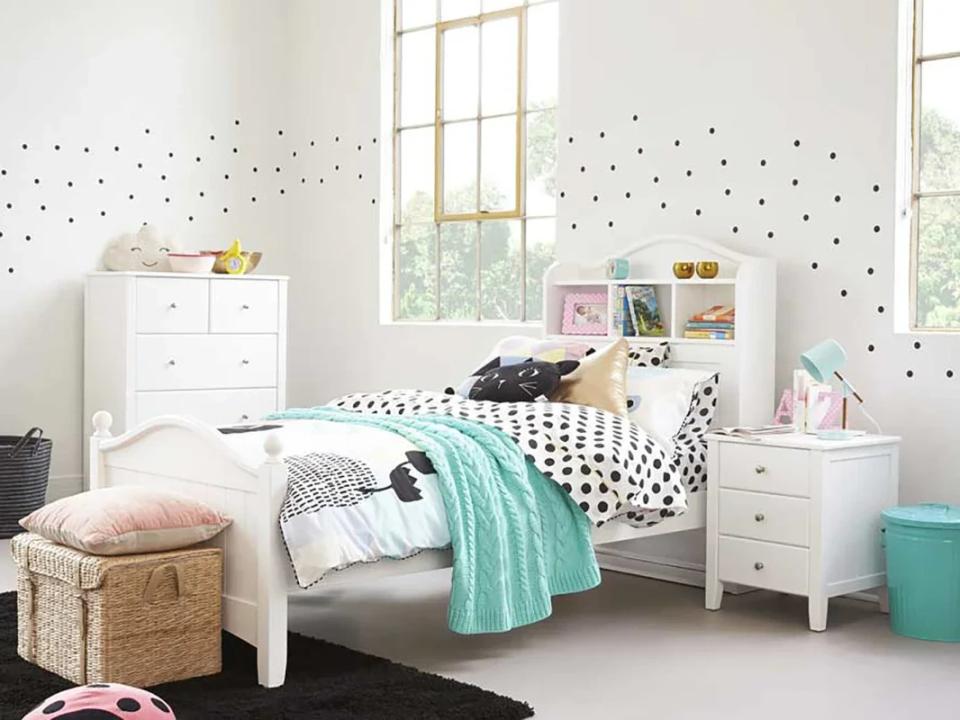 Daisy single bed frame in a styled kids bedroom.