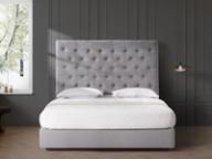 Epsom headboard in Light Grey, styled bedroom.