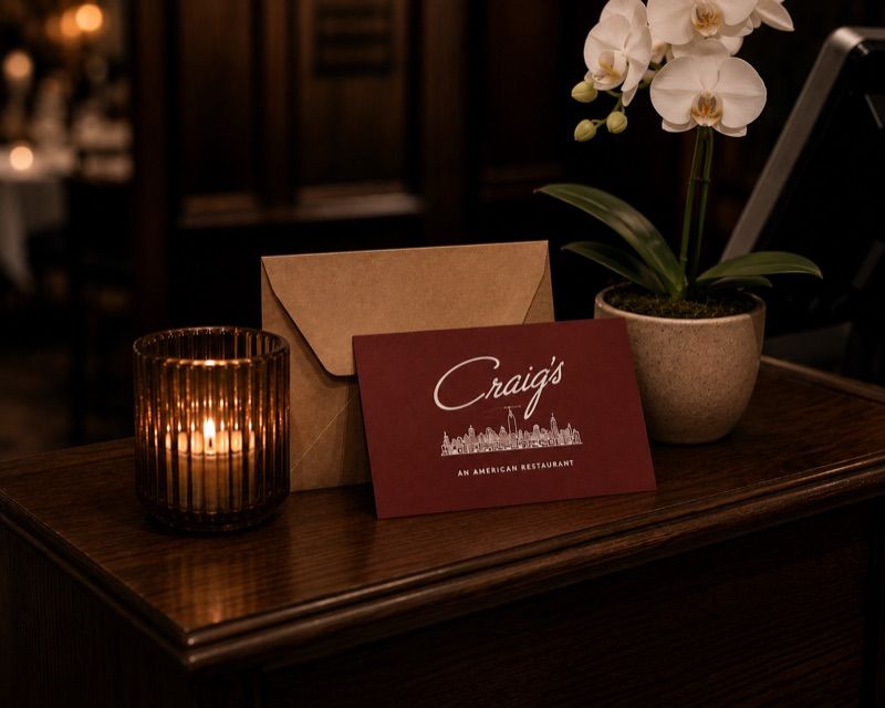 A Craig's gift card in its envelope