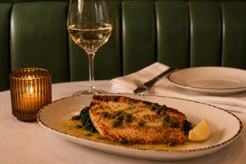 A plated fish entrée