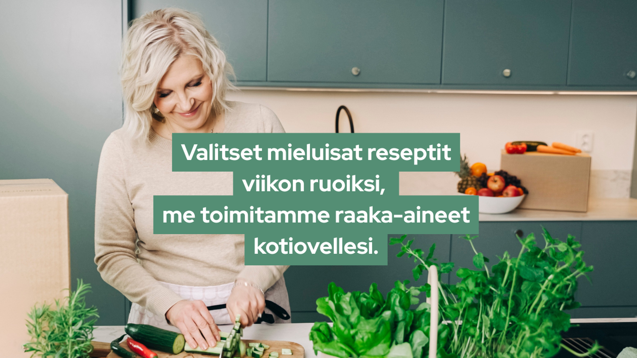 Ammattikokin suunnittelemat reseptit ja raaka-aineet toimitetaan kotiovelles