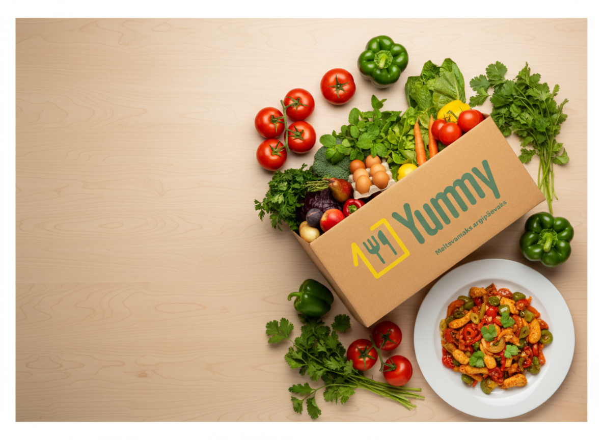Yummy box full of recipes and ingredients