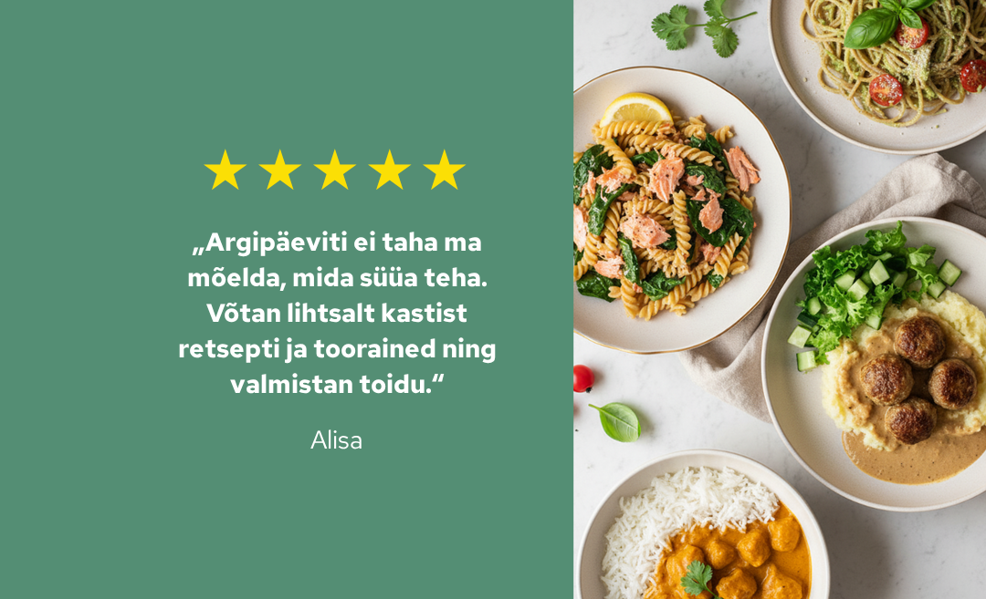 Valmis roog ja Yummy kliendi tagasiside