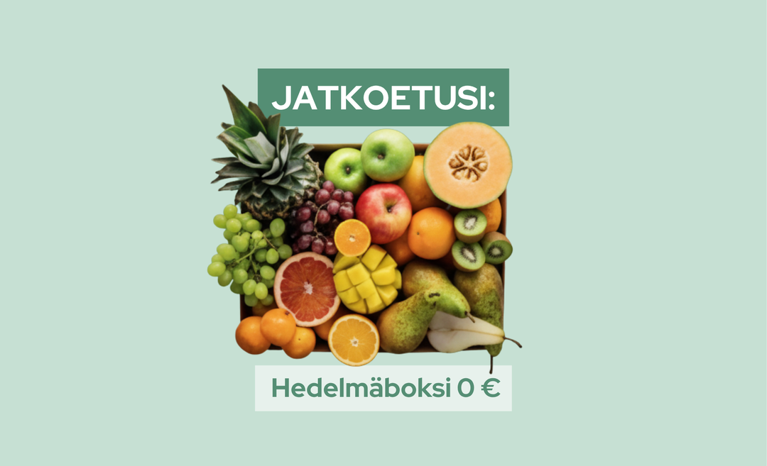 A fruit box full of delicious fruit: pineapple, pear, melon, mango and kiwi.