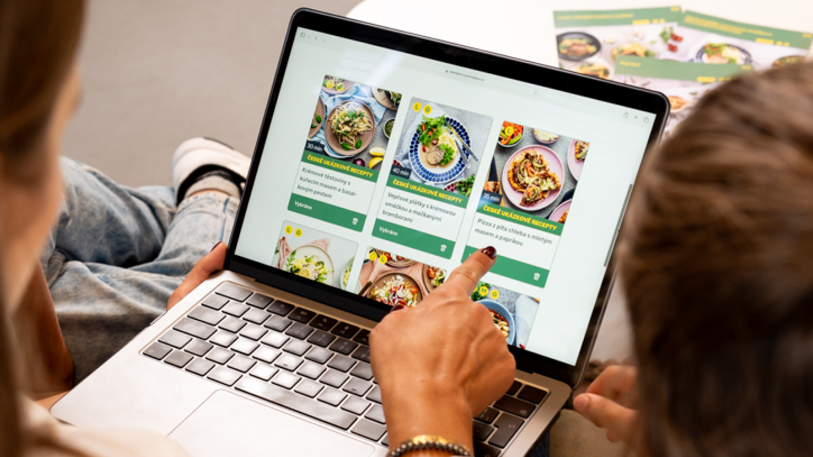 selection of Yummy recipes on a computer