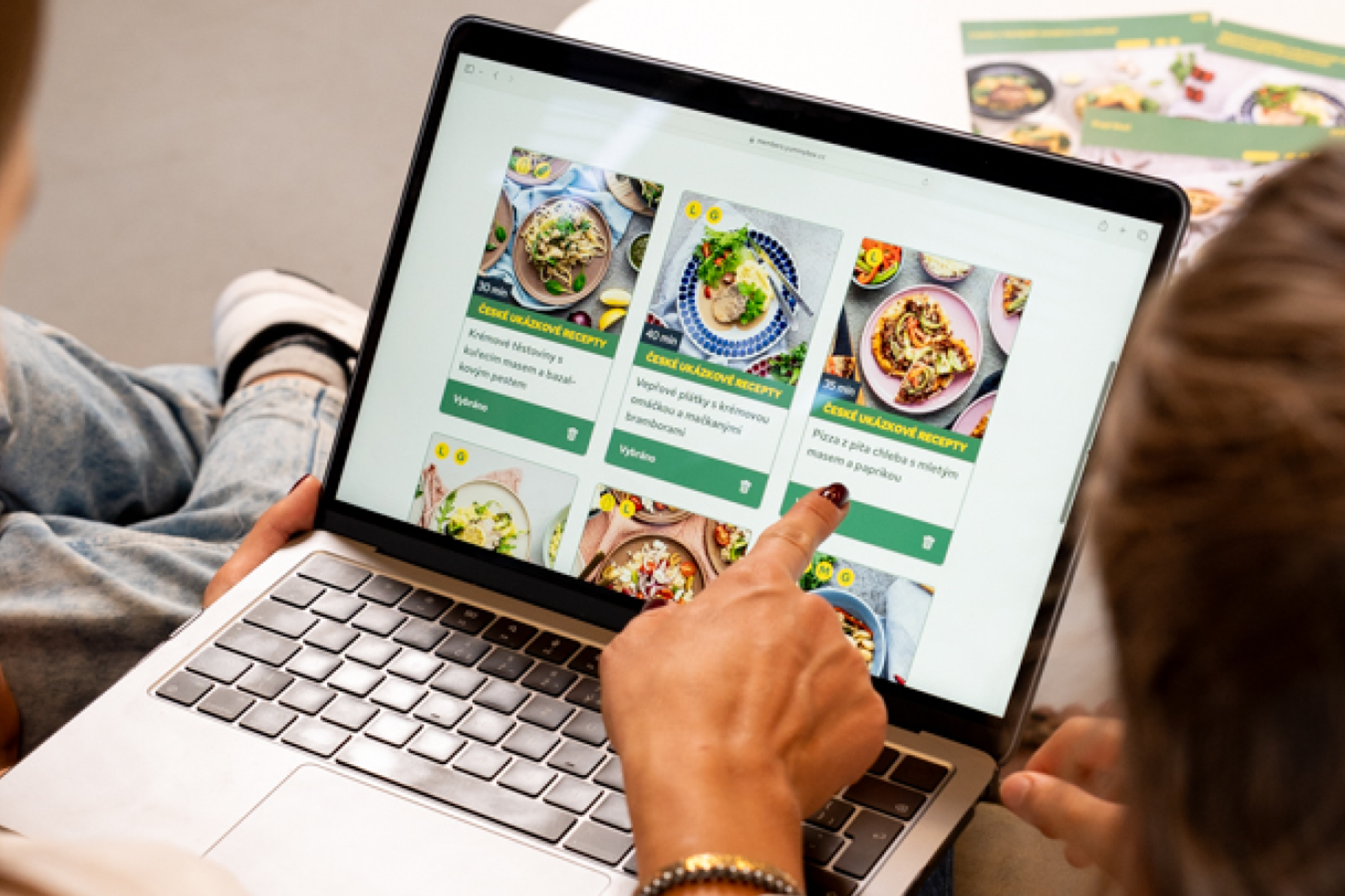 selection of Yummy recipes on a computer
