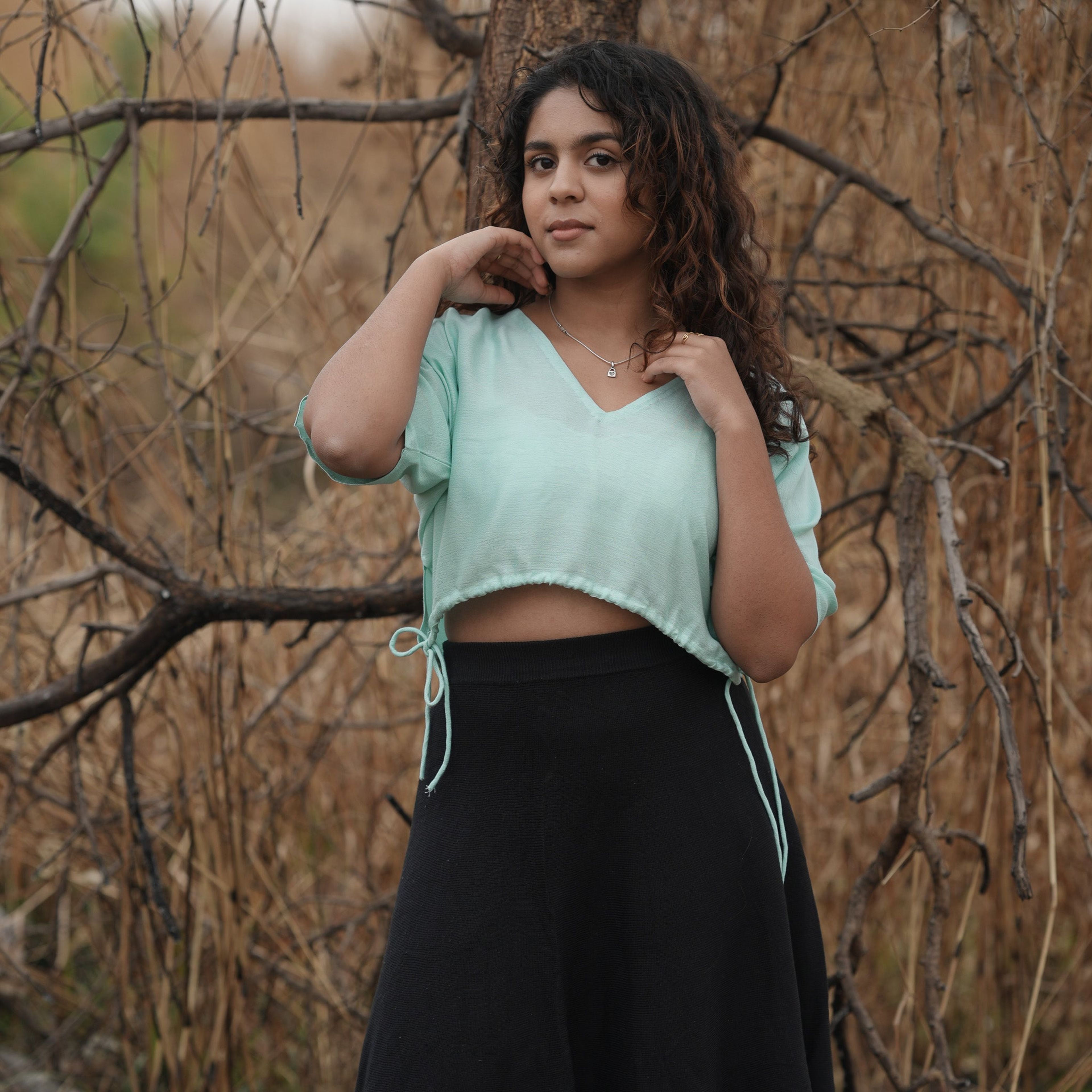 Crop top with side tying