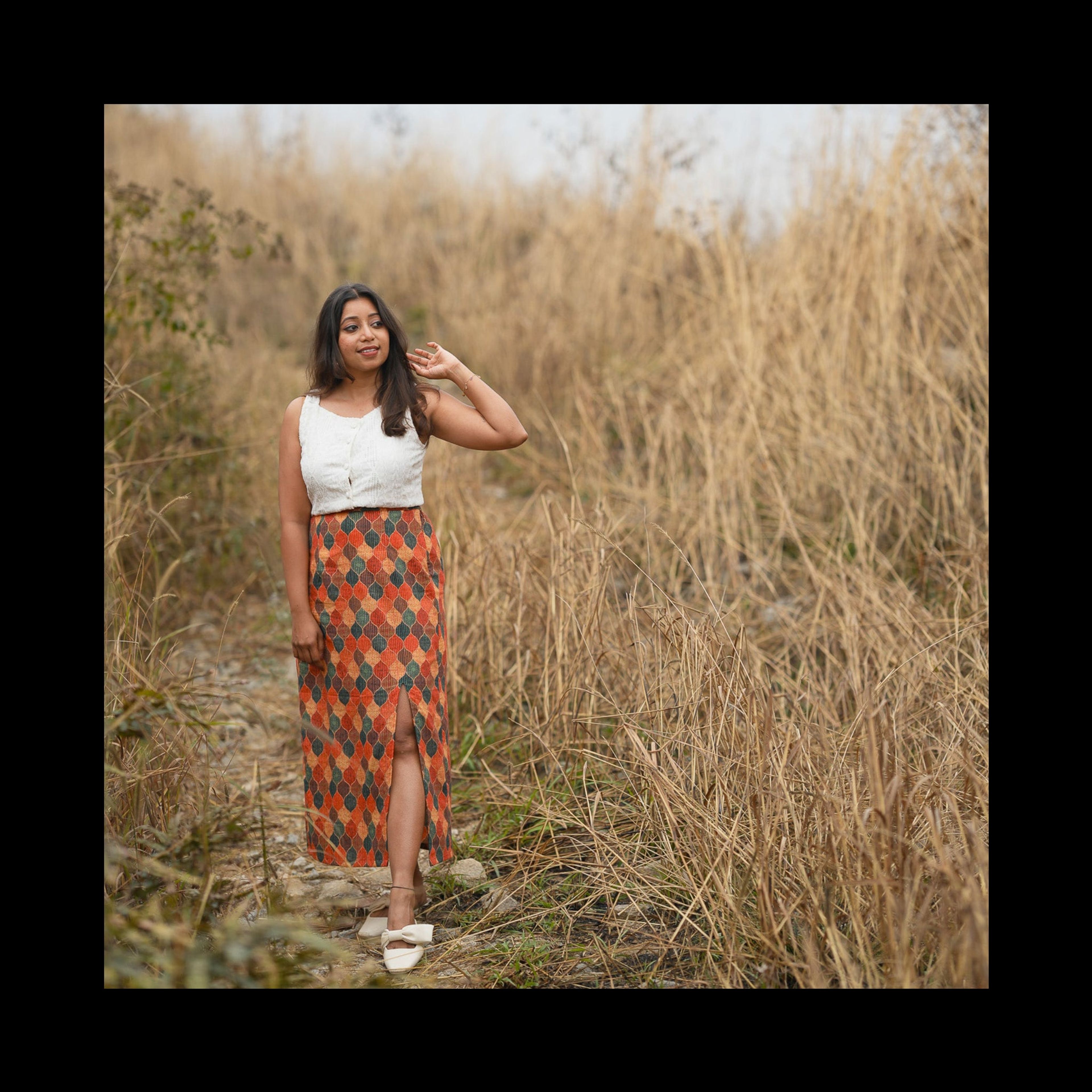 Chanderi Slit Skirt