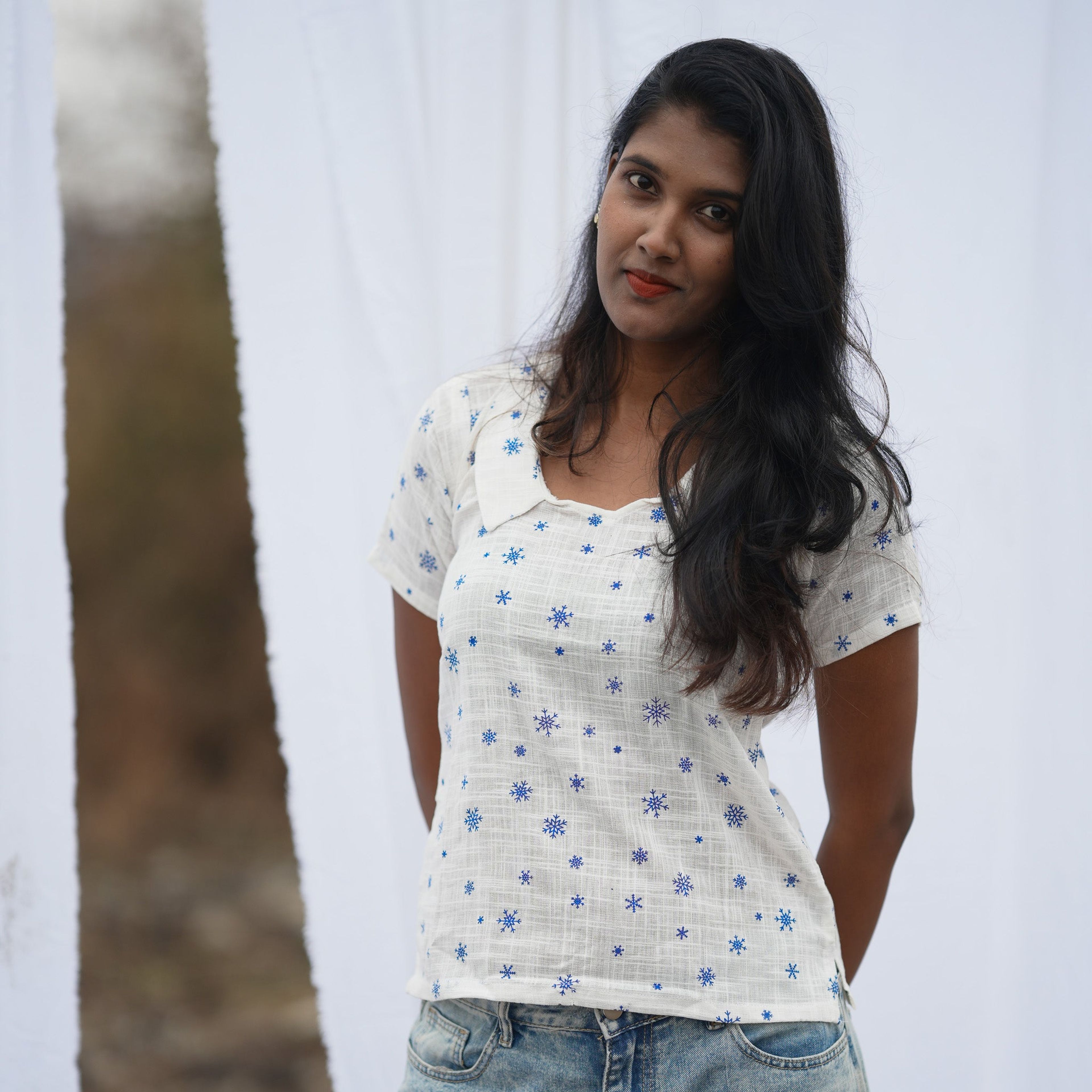Peter pan Linen Top
