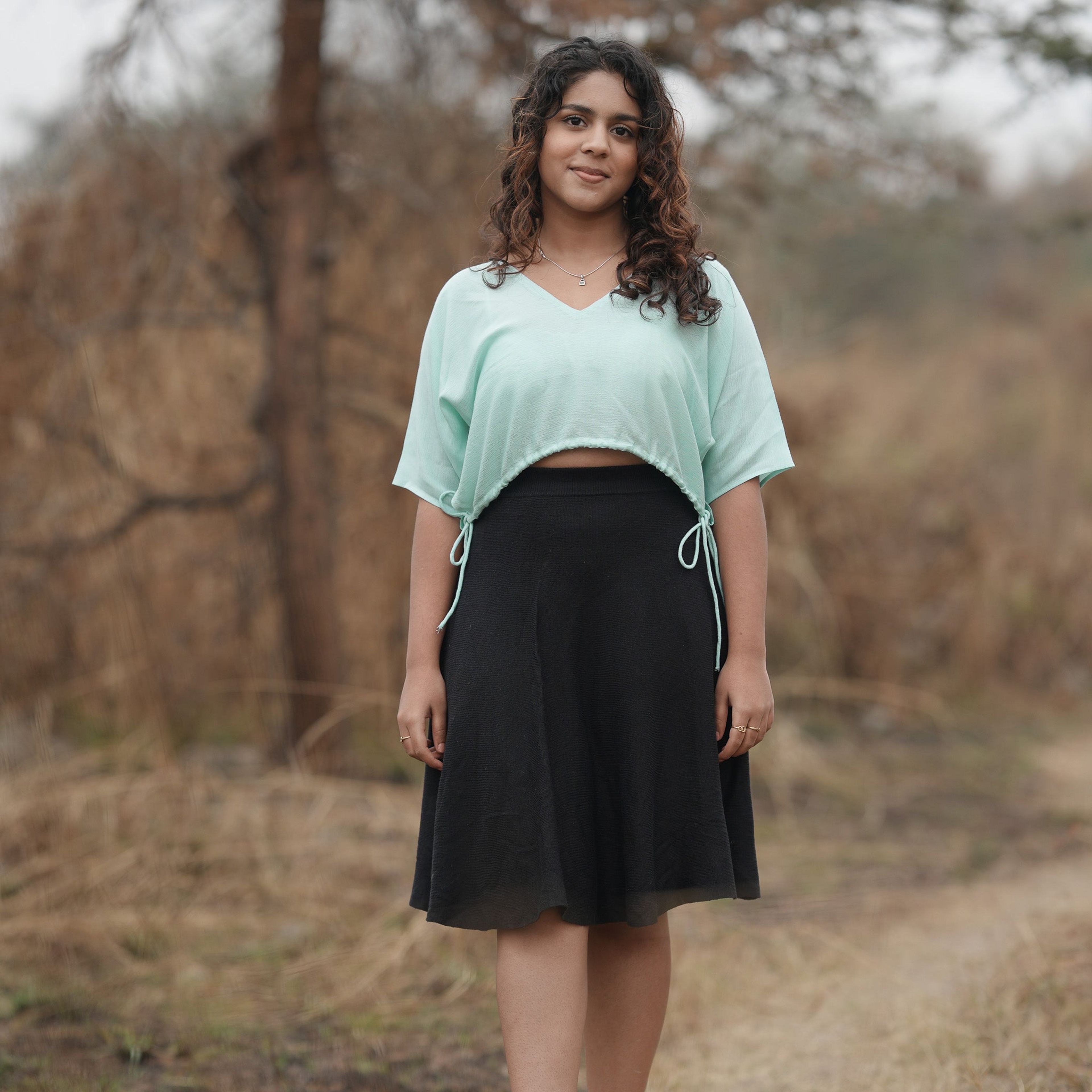 Crop top with side tying