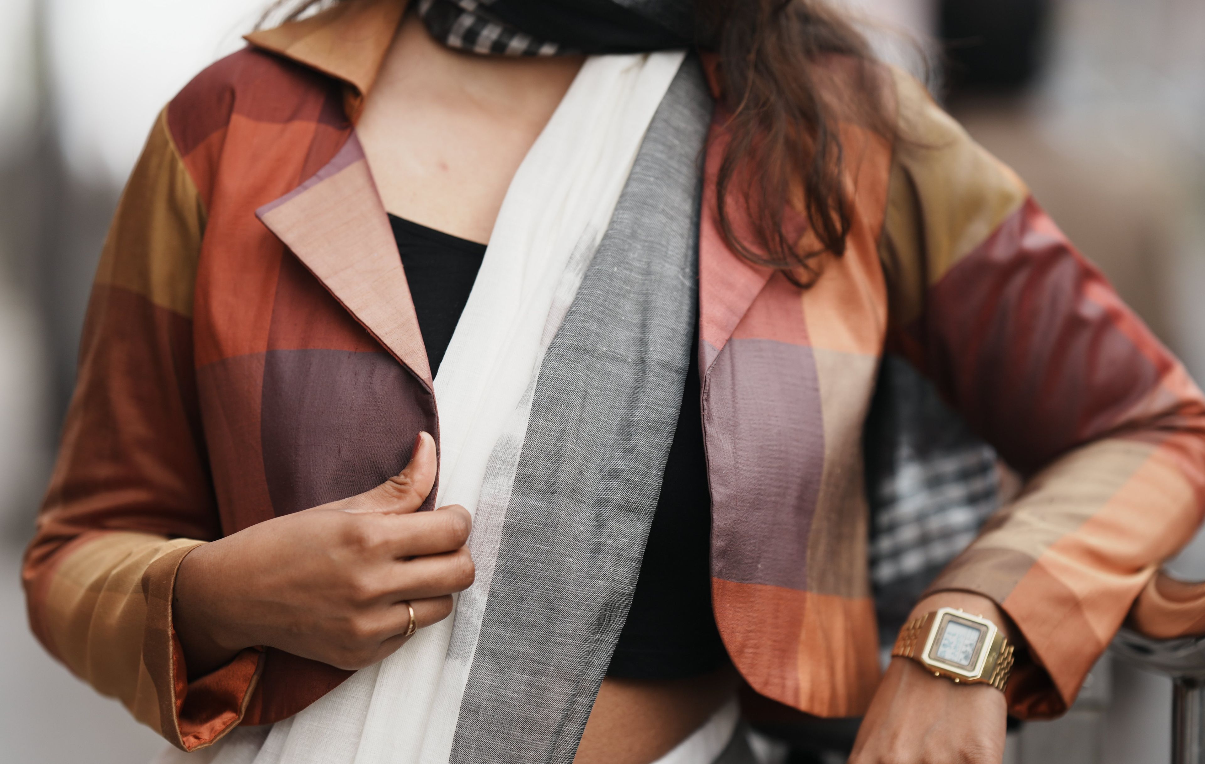 Multicolour Crop Blazer