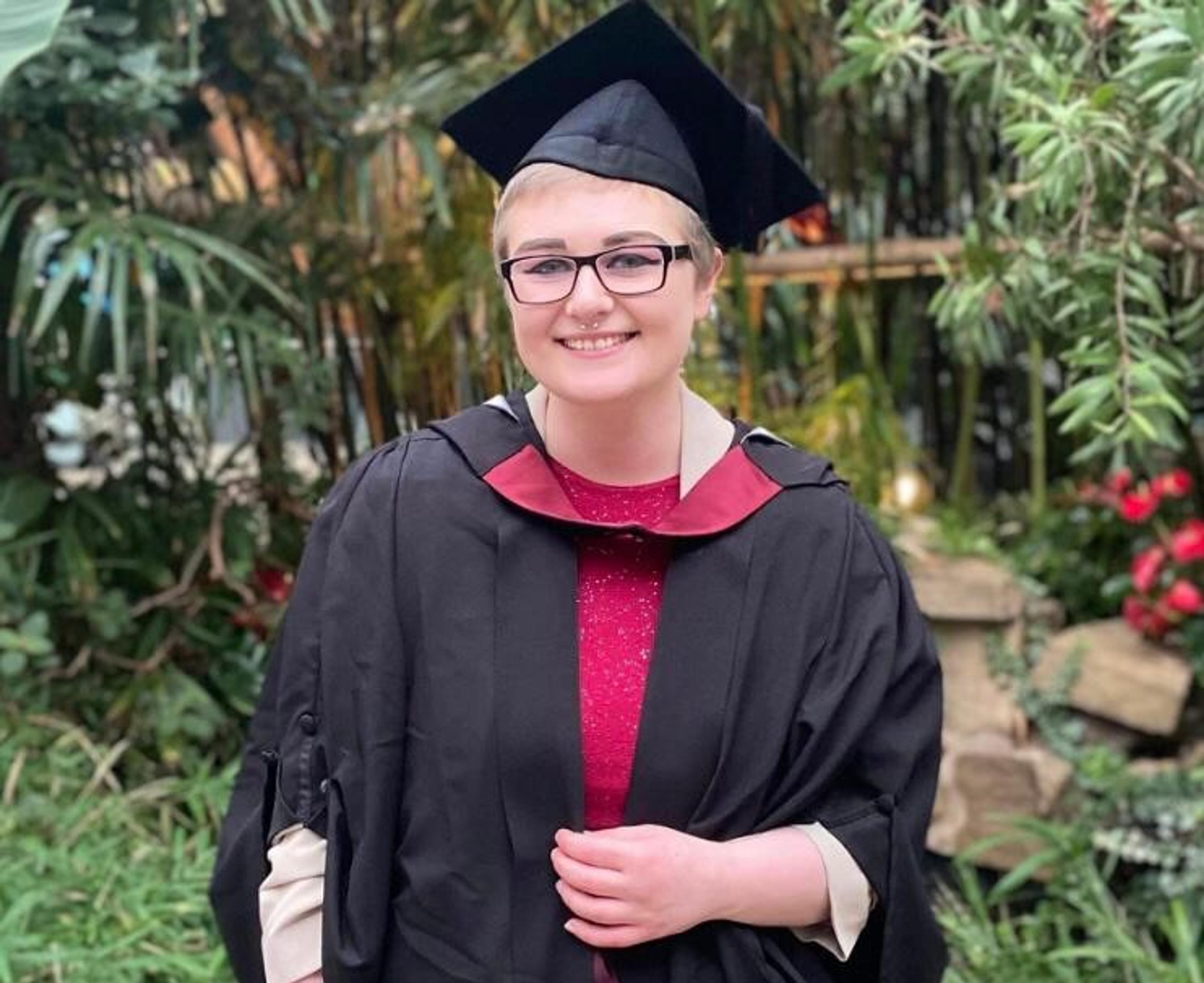 Amy, who was diagnosed with Stage Two Hodgkin Lymphoma aged just 21, during her graduation from Sheffield Hallam University earlier this year.