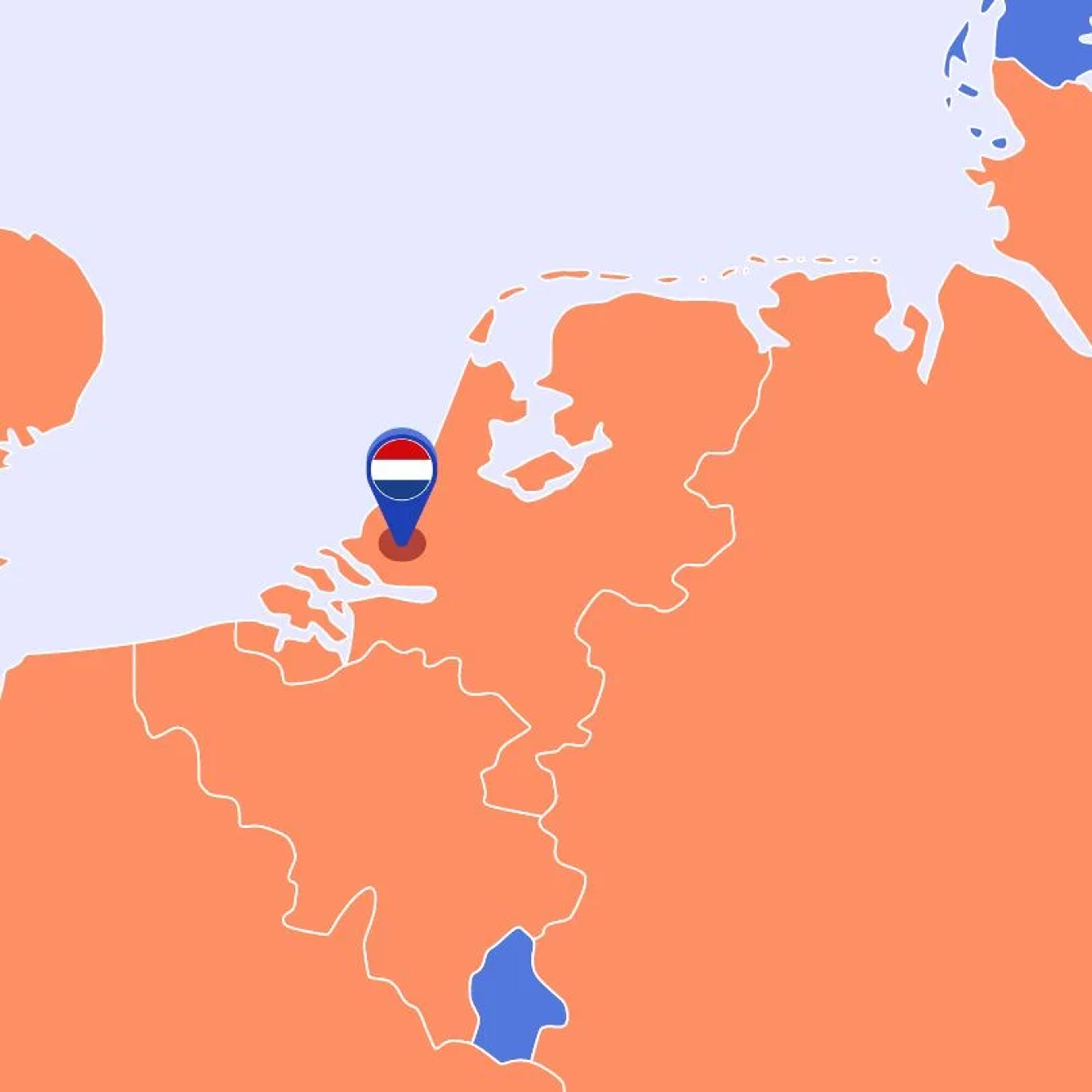 Kaart van Nederland met de pin op Zoetermeer