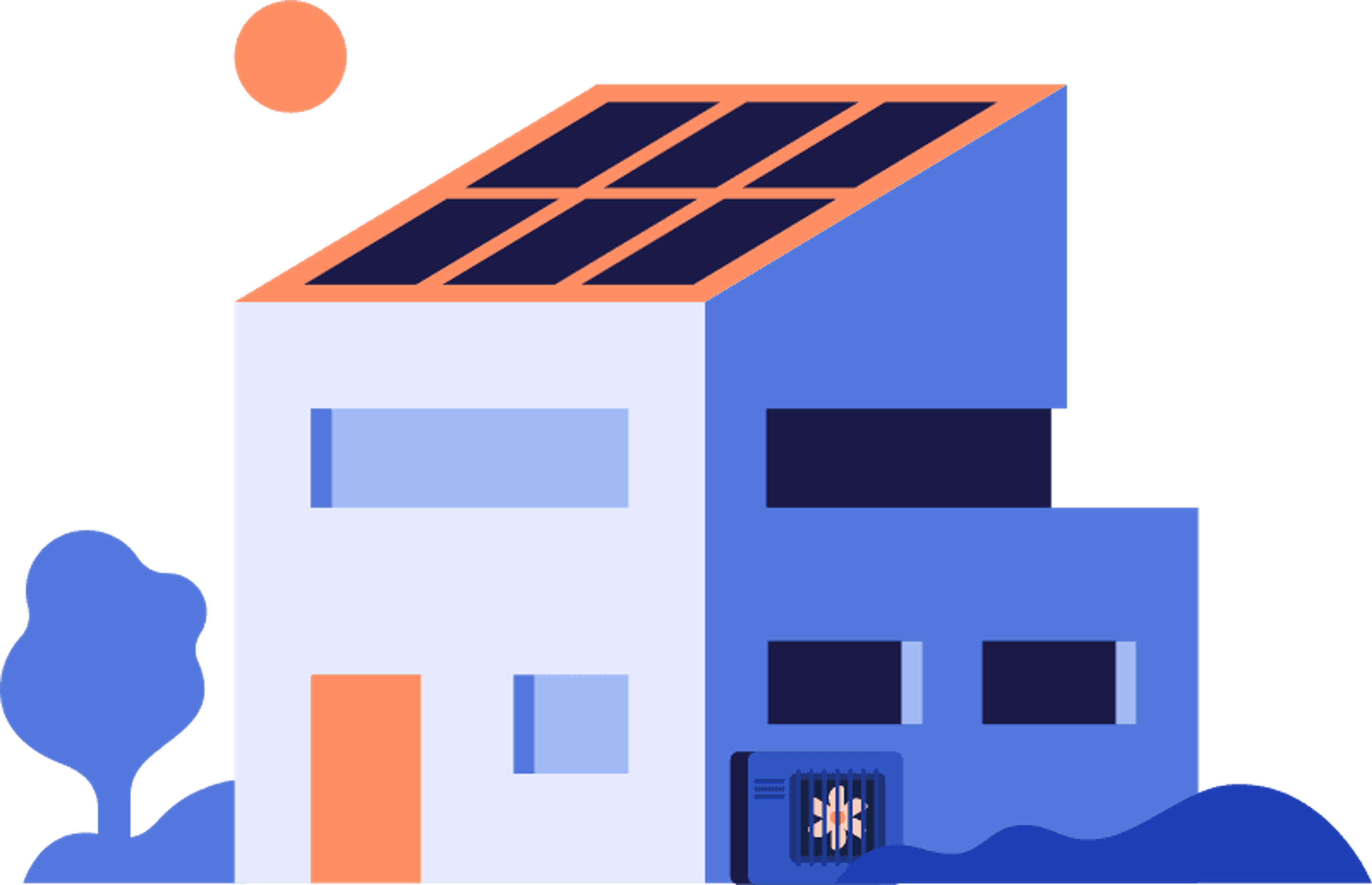 Casa com painéis solares