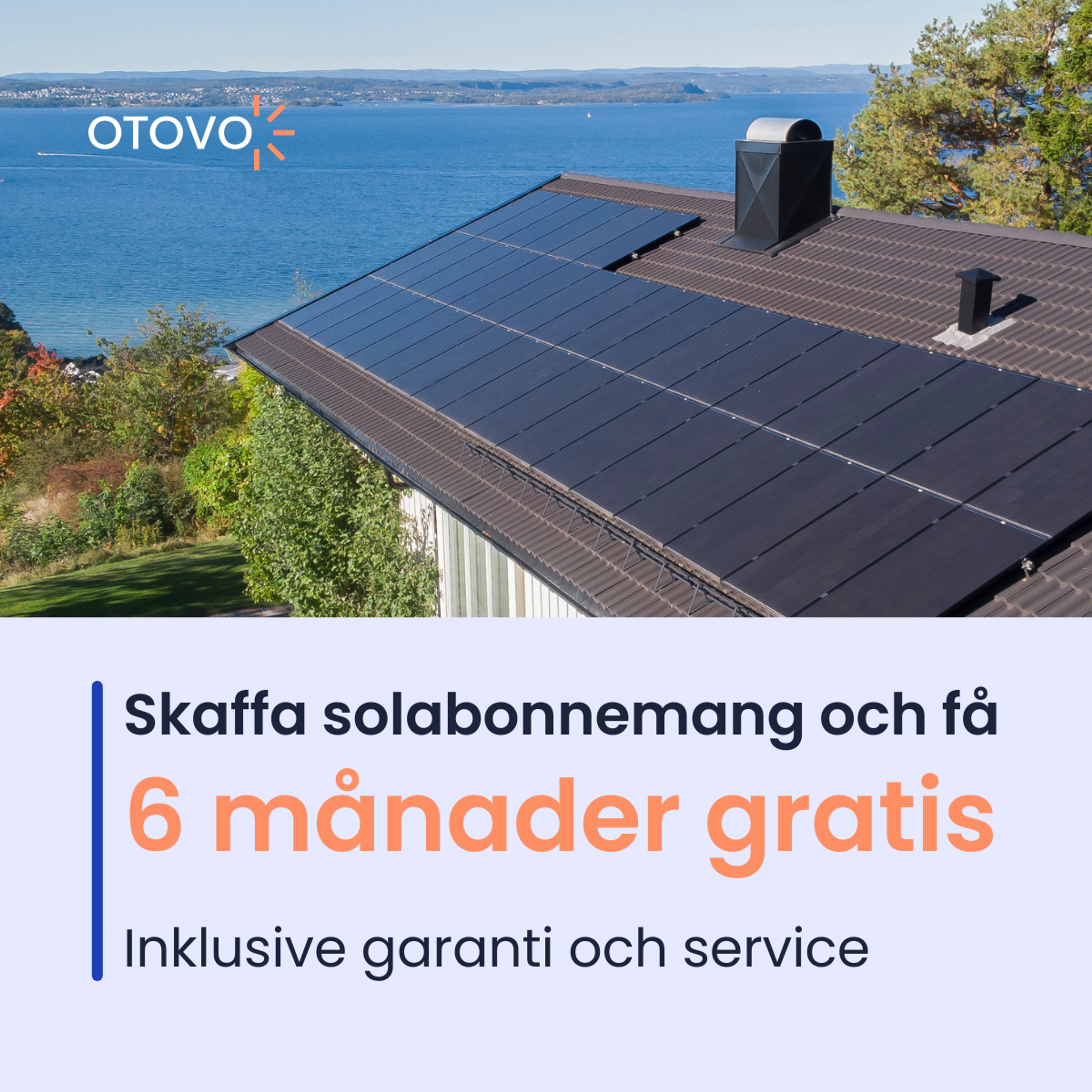 Hus med solceller vid vattnet