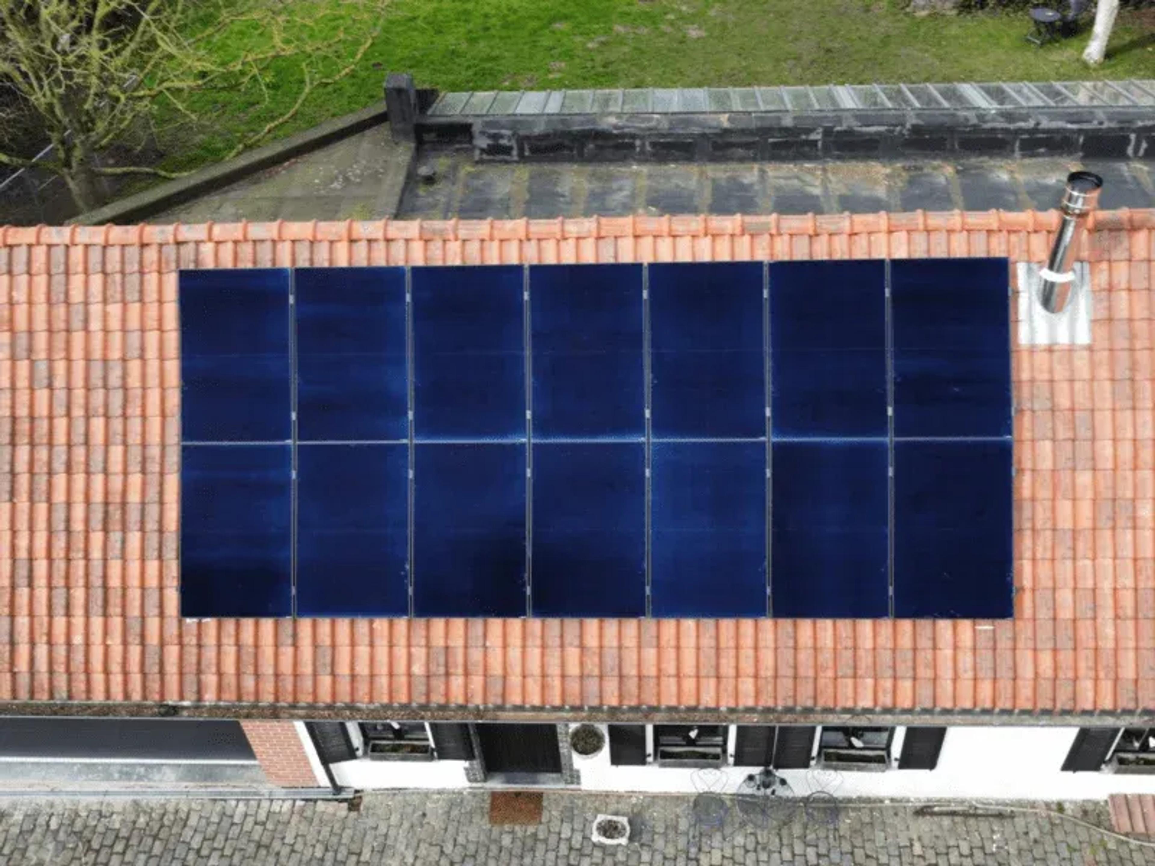 panneaux solaires vue de haut