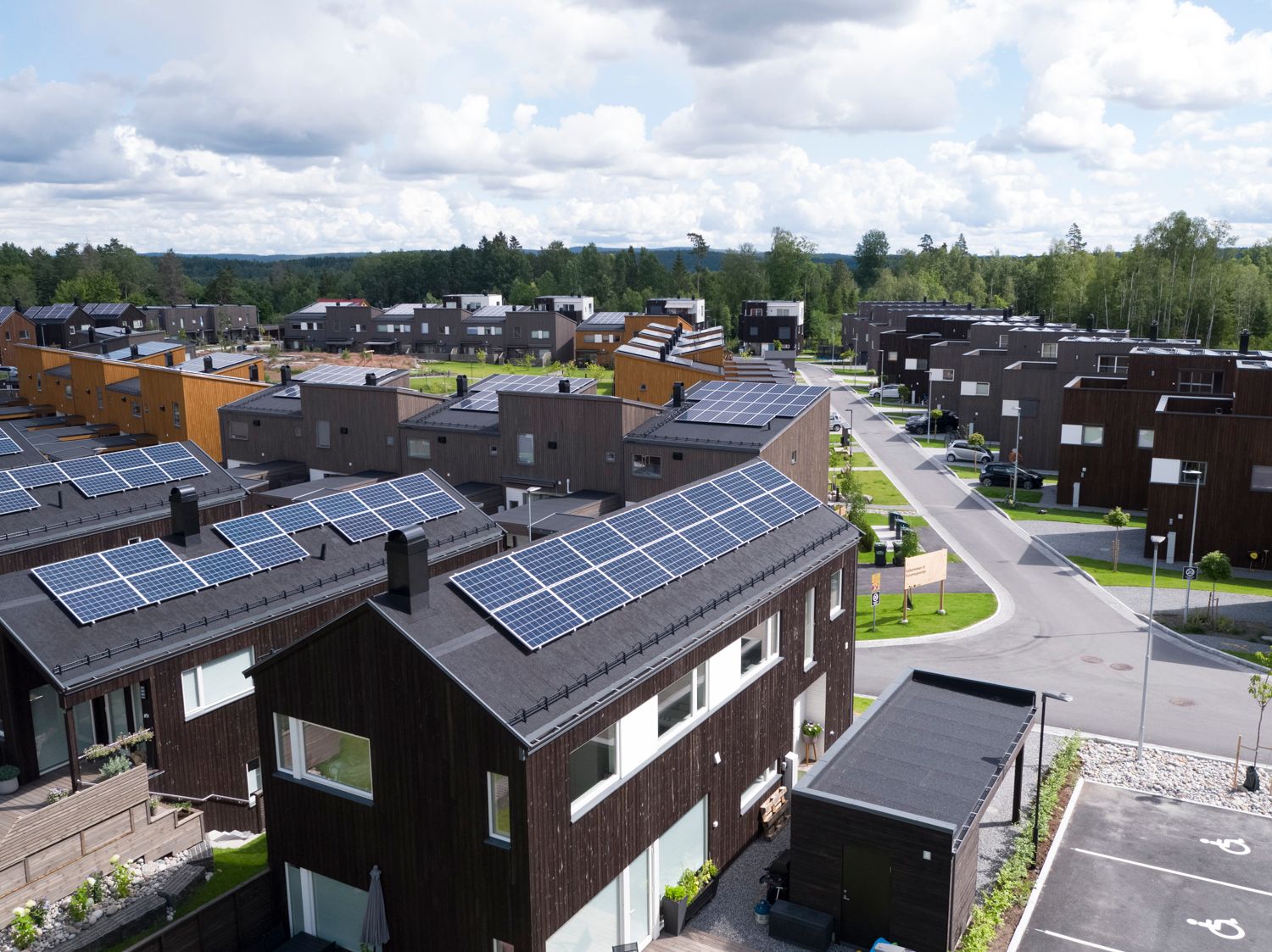 solar panels on roof