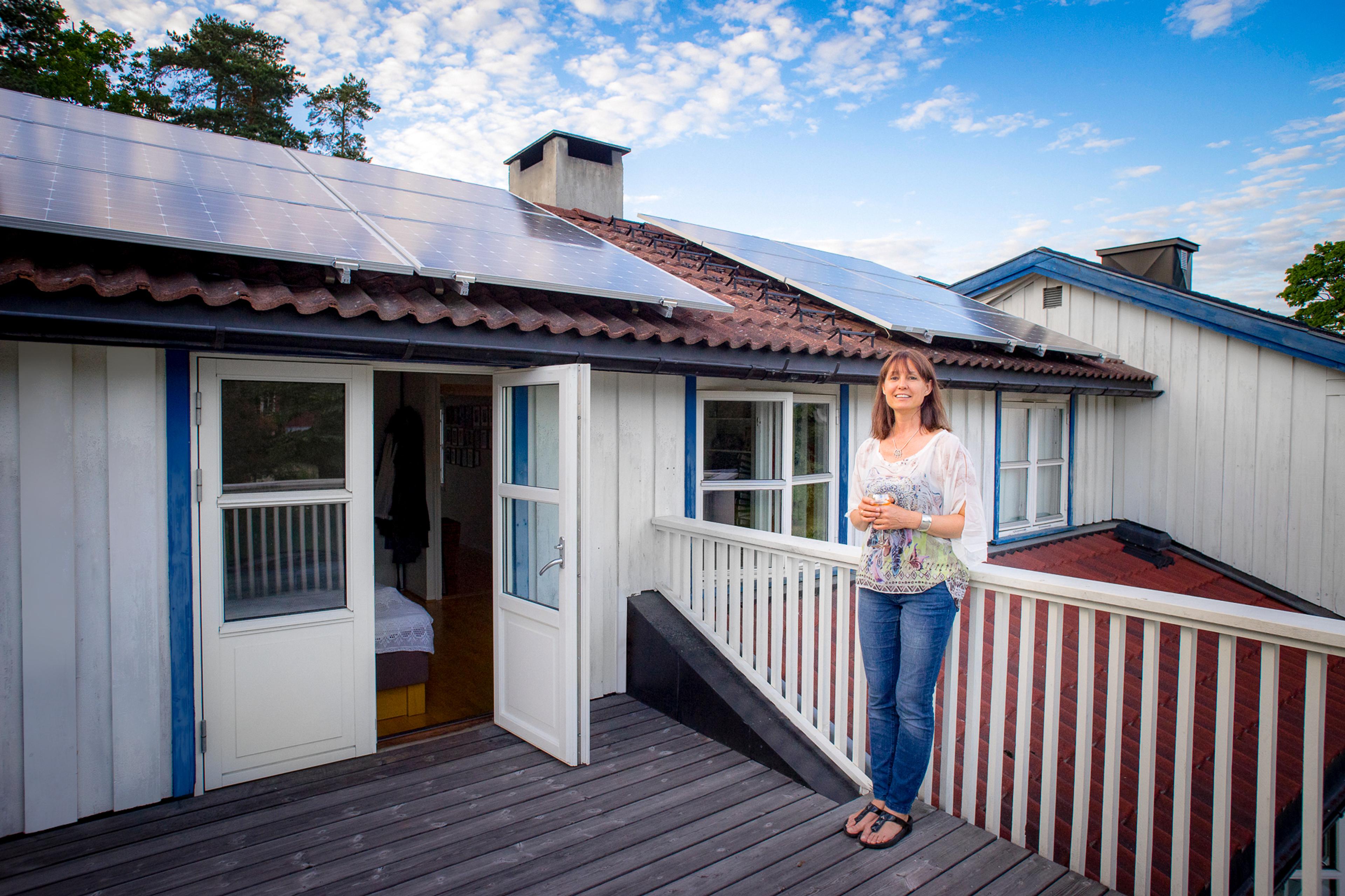 solar panels on roof