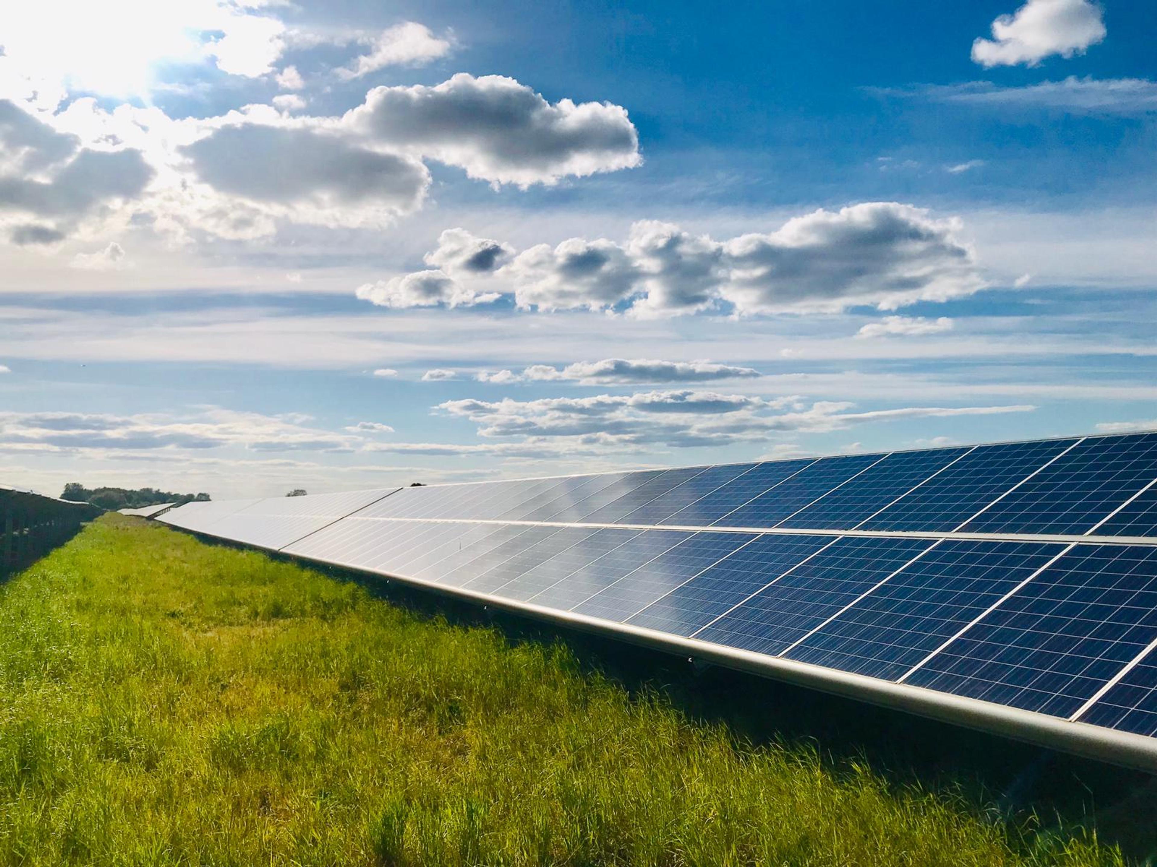 solar panels on roof