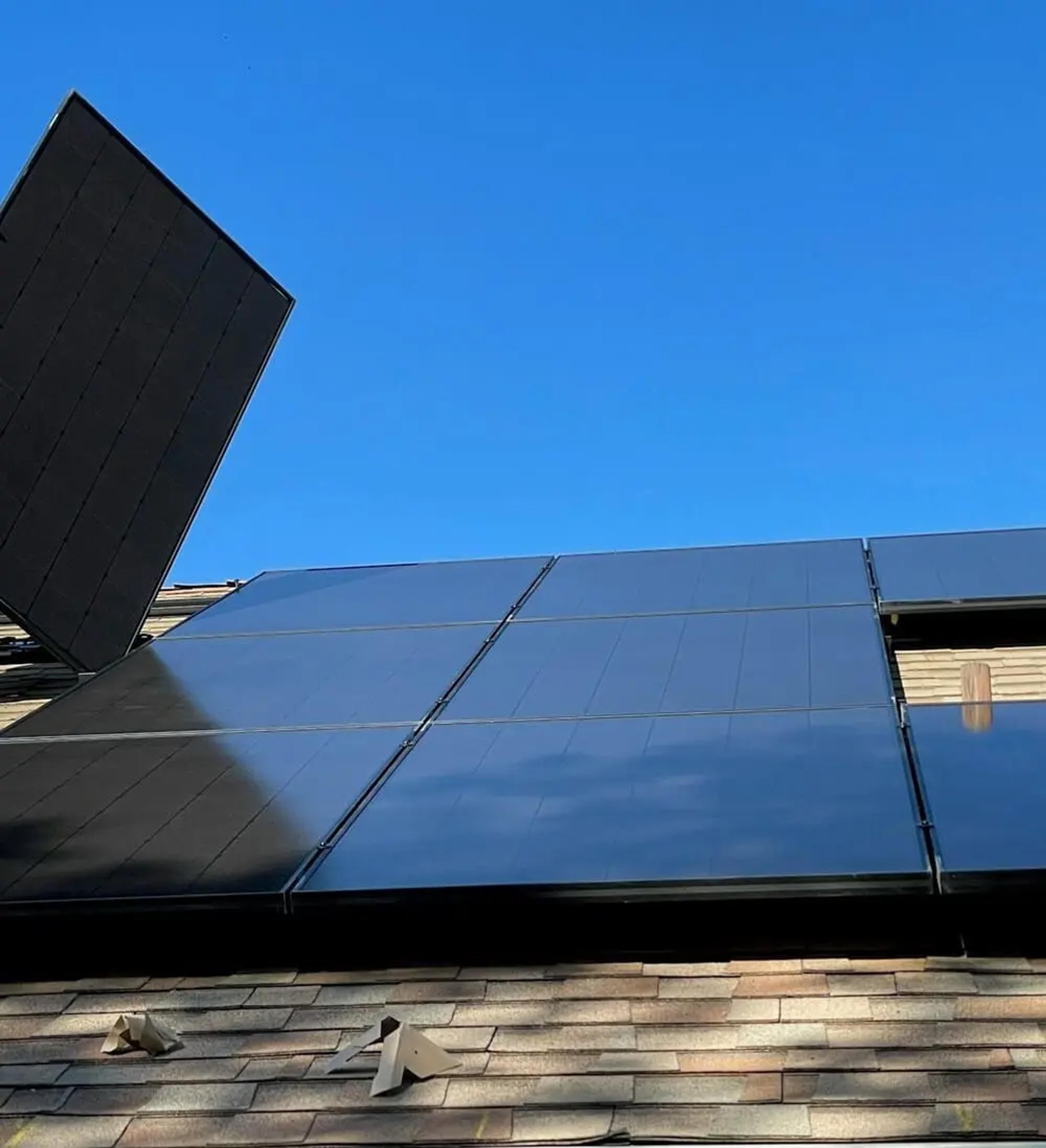 Solar panels on a roof