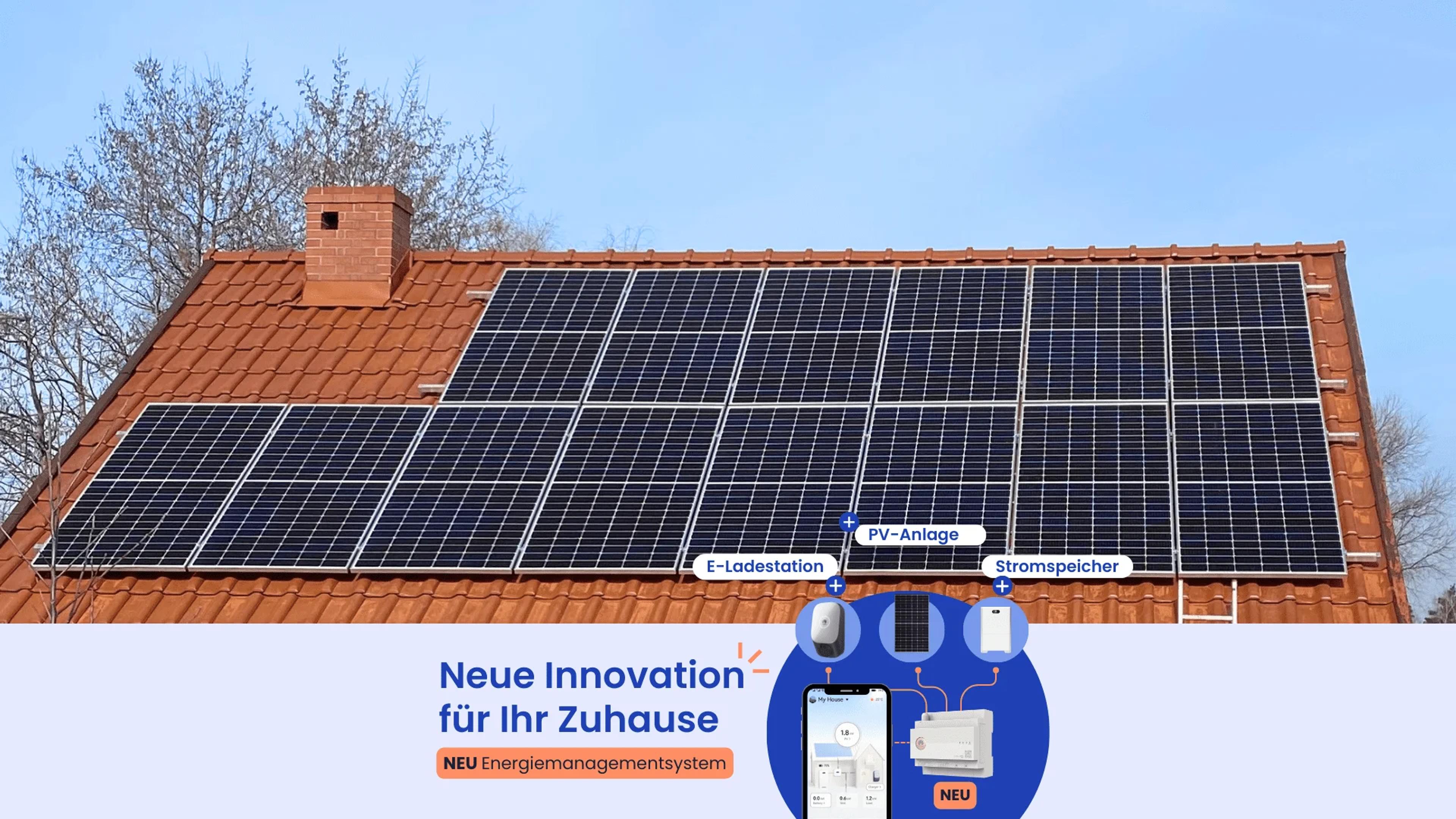 Haus mit Photovoltaikanlage auf dem Dach