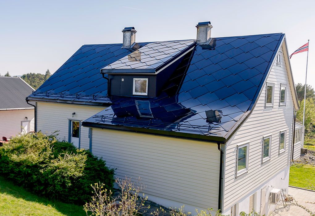 solar panels on roof
