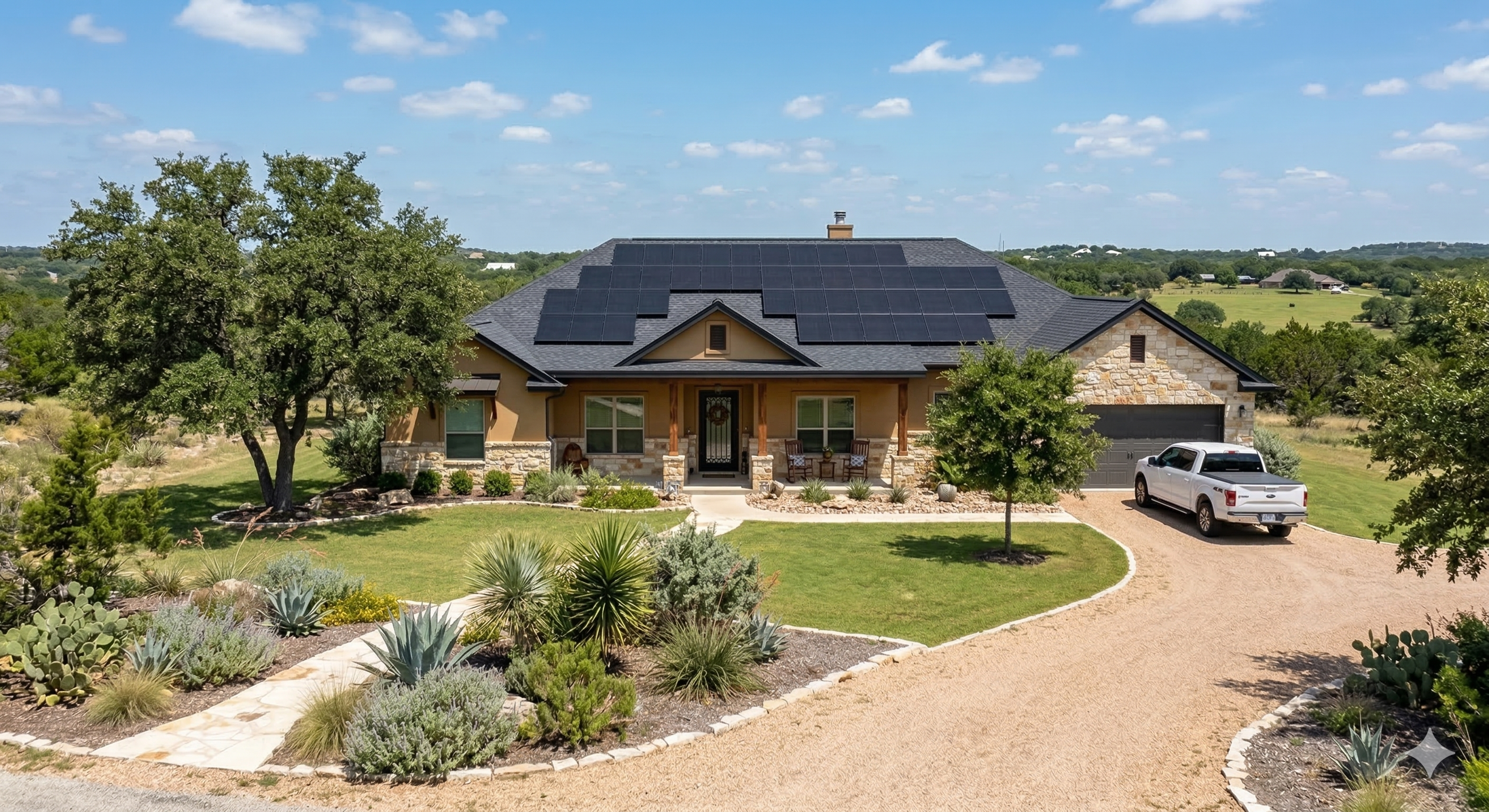 Solar panels on a residential home
