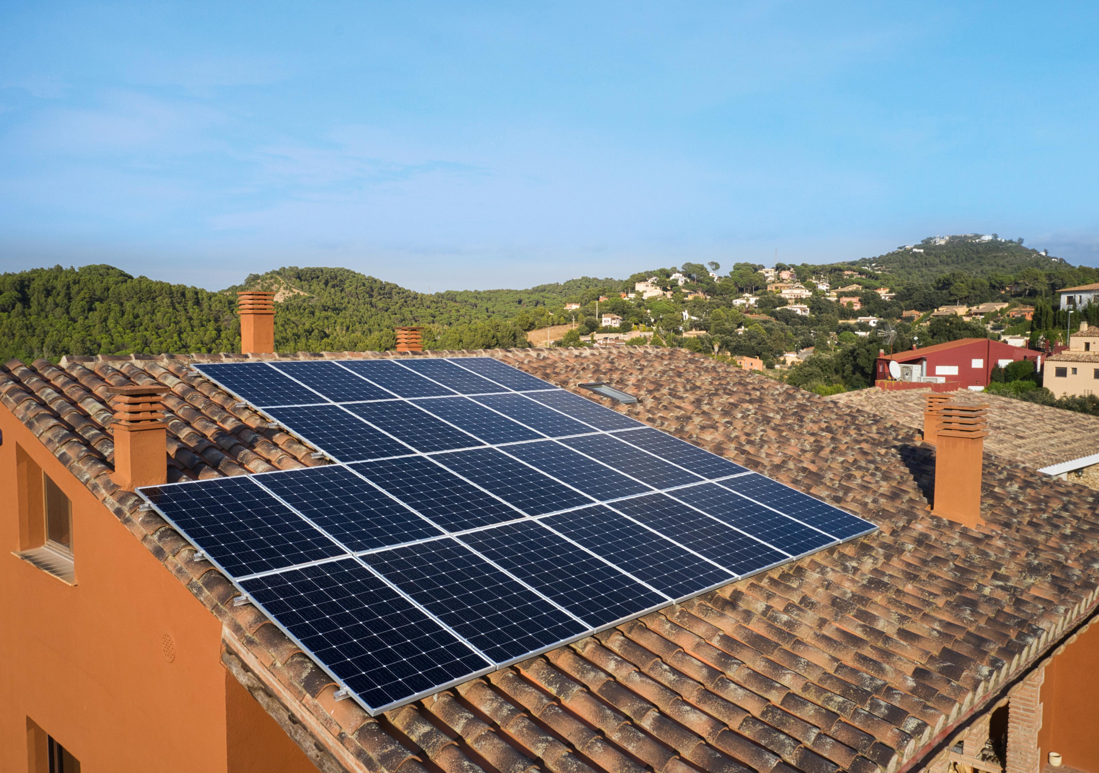 solar panels on roof