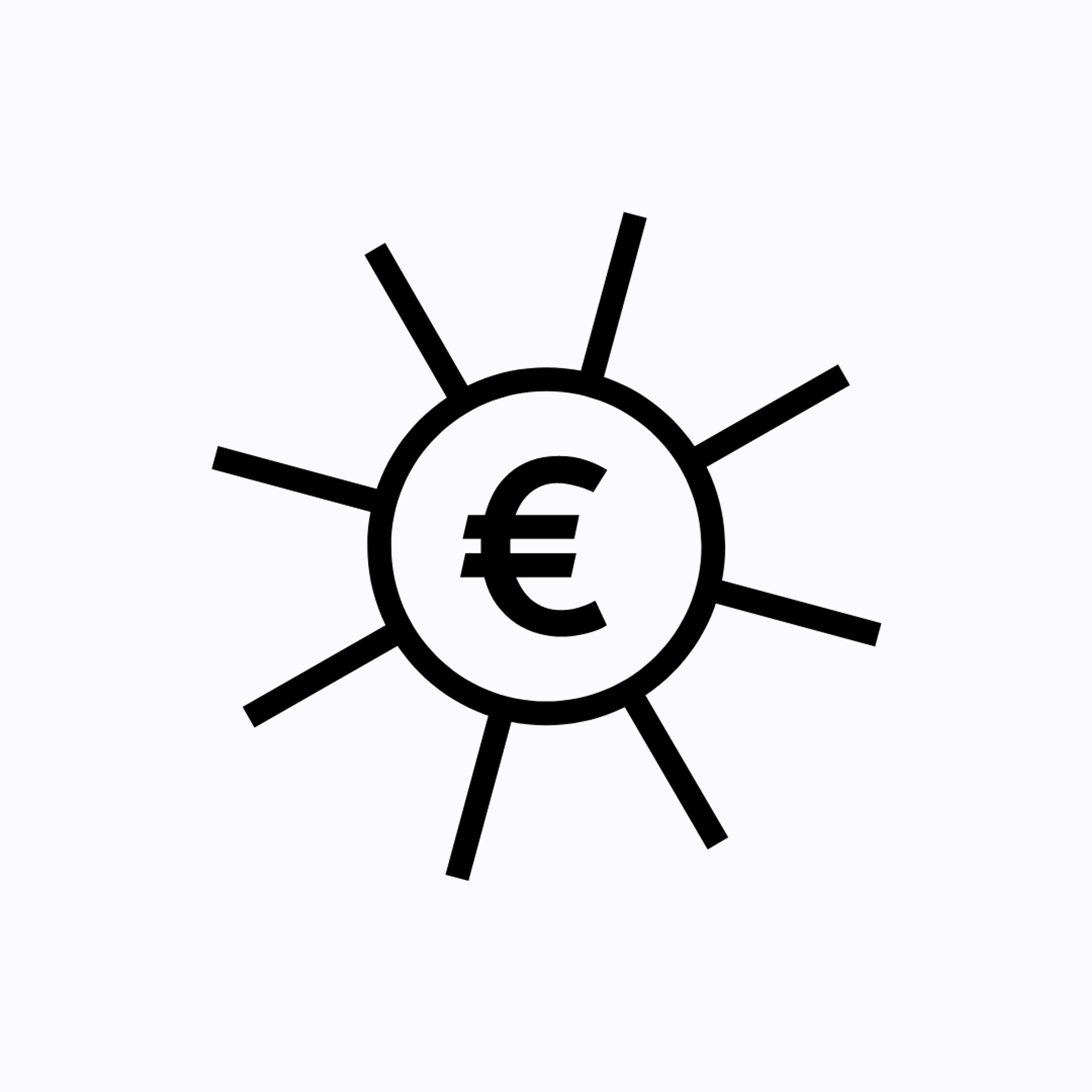 Eine Sonne mit Eurozeichen