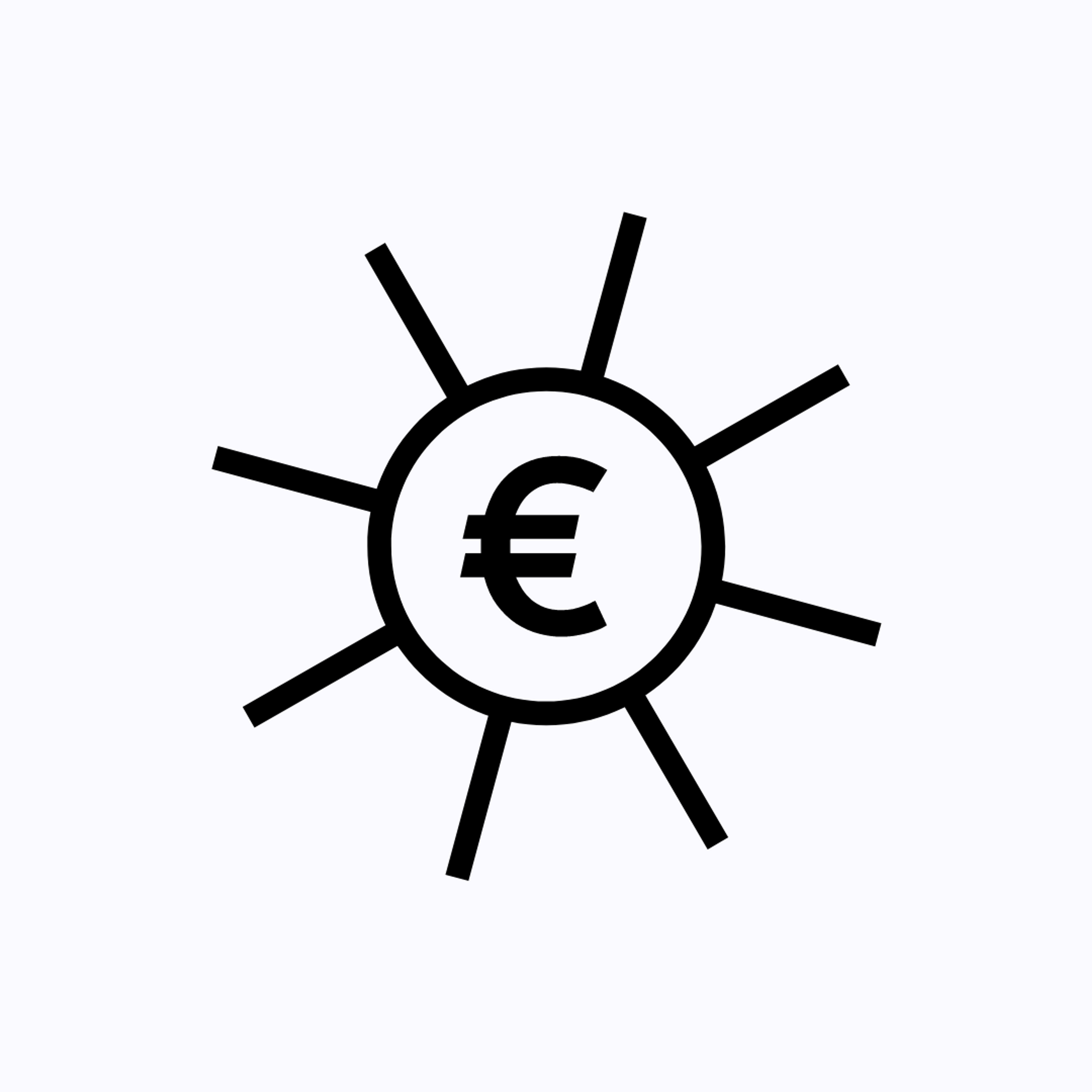 Eine Sonne mit Eurozeichen