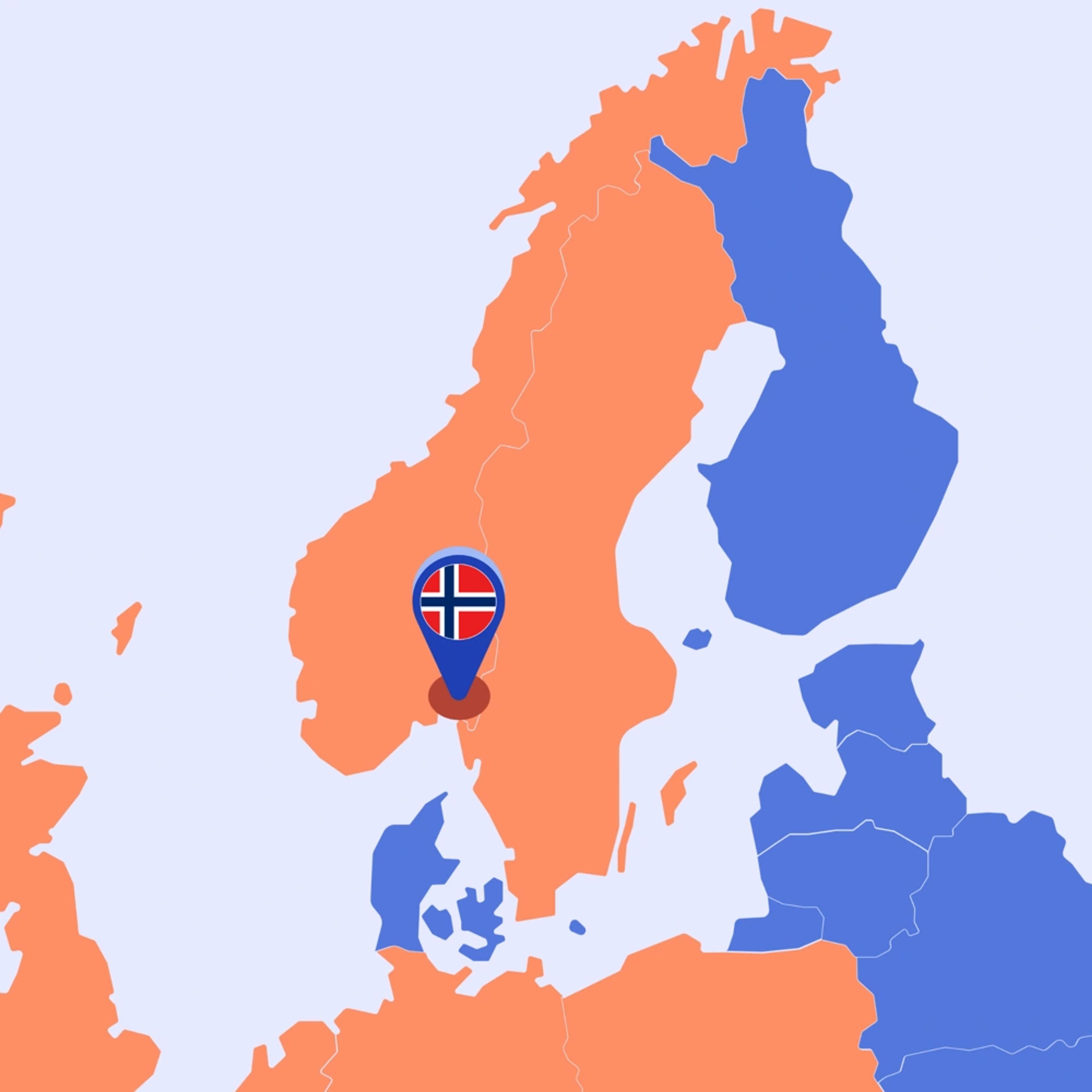 norgeskart med plassnål på fredrikstad