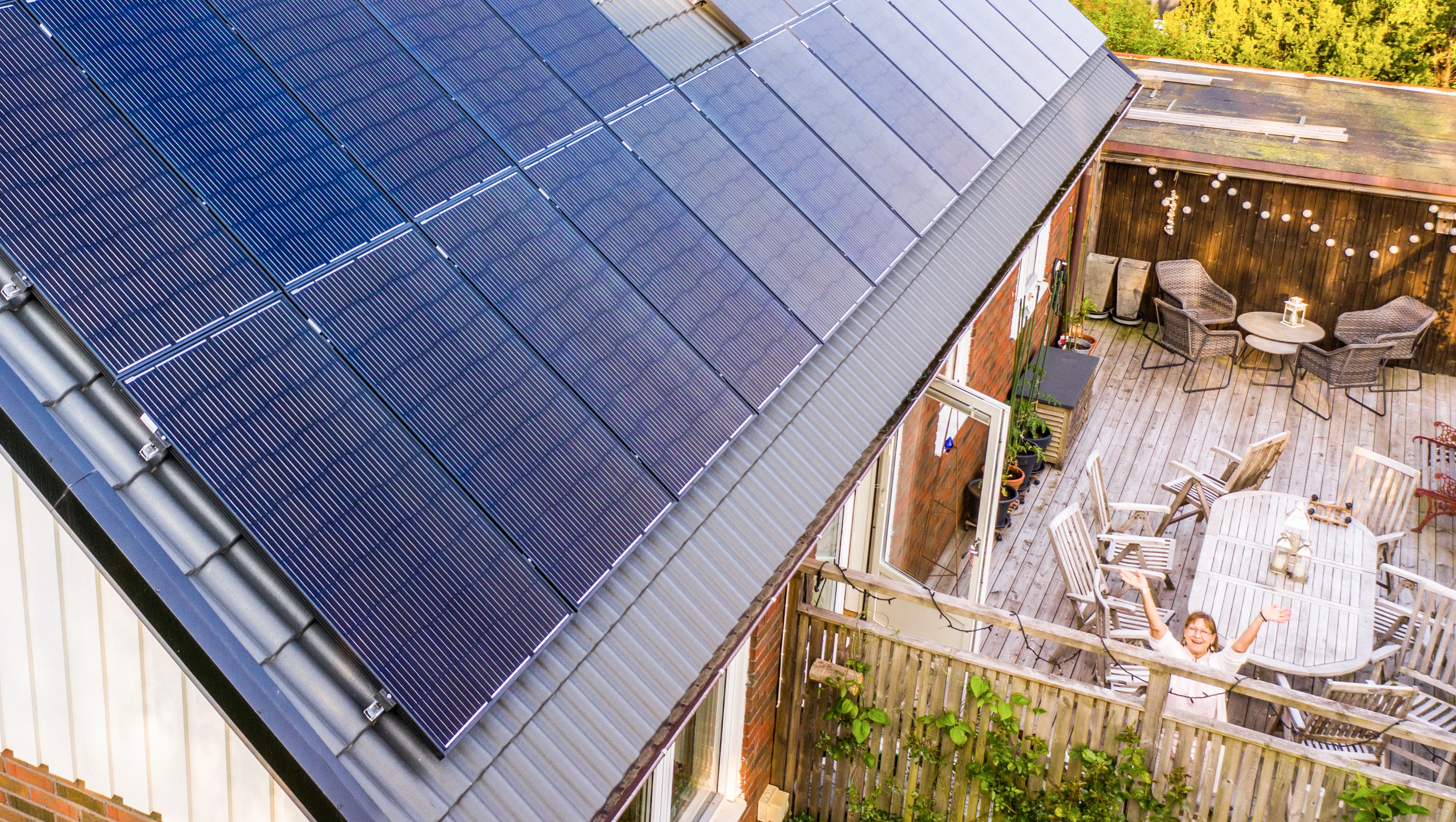 solar panels on roof