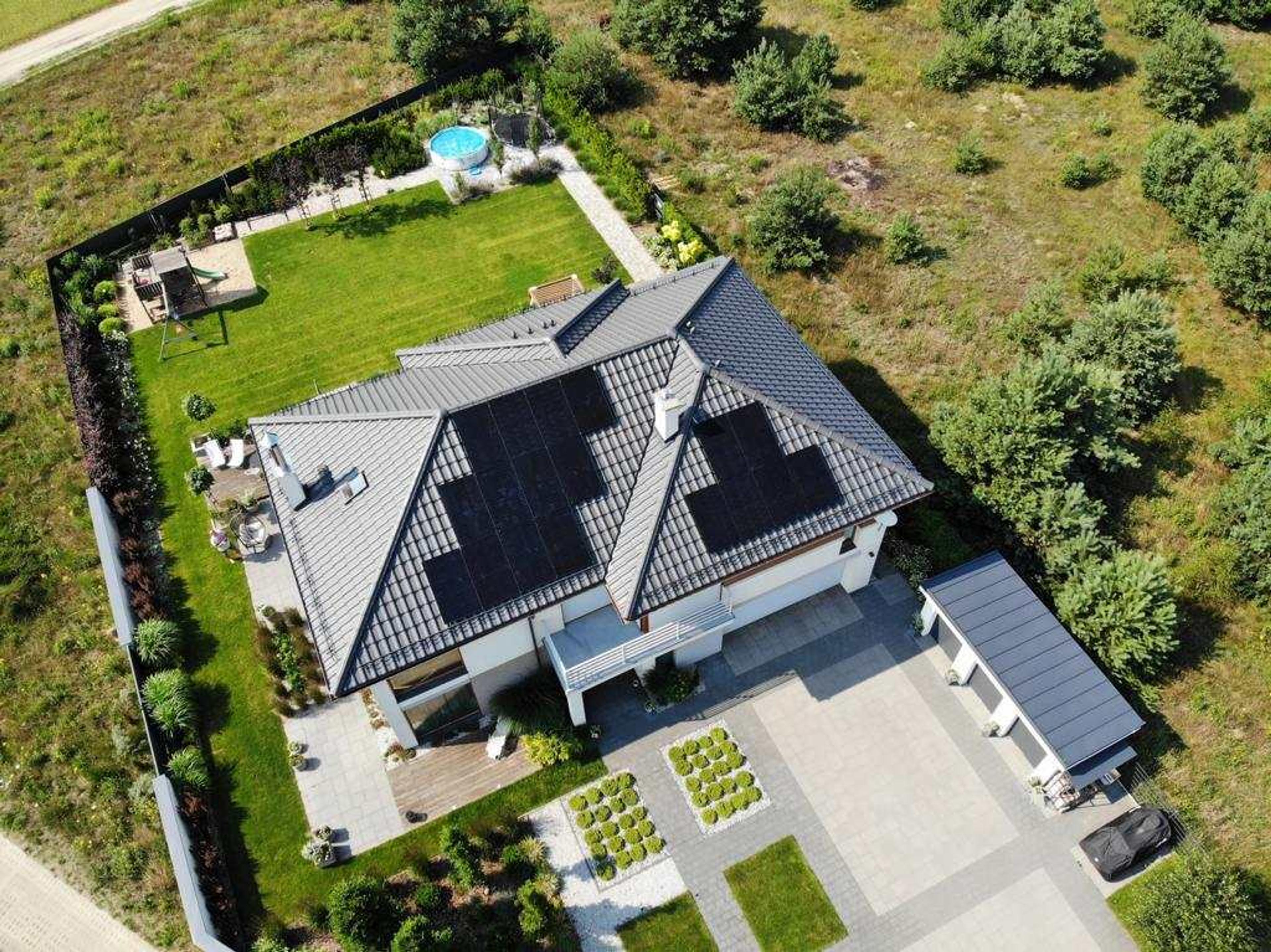 solar panels on roof